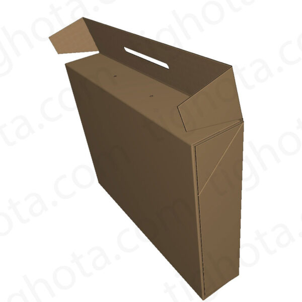 کارتن حمل دستگیره دار با 6 گوش چسب ماشینی، تولید با ورق های ئی فلوت و بی فلوت مناسب است EVC30030