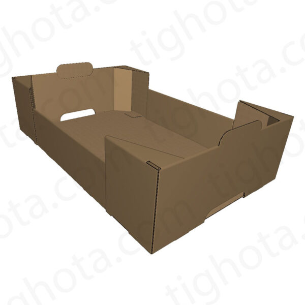 کارتن حمل میوه و تره بار ، کف بسته بندی یک تکه ، قفل توسط زائده ، ستون ها کارتن تقویت شده EVC41001