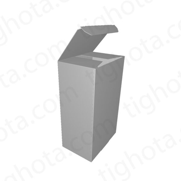 جعبه مقوایی درب از وجه بالا و پایین جعبه، مدل قفل خاص،  محل اتصال لب چسب EVF11080