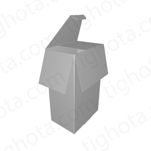 جعبه مقوایی درب از وجه بالا و پایین جعبه، در دوبل، مدل قفل خاص،  محل اتصال لب چسب EVF11081