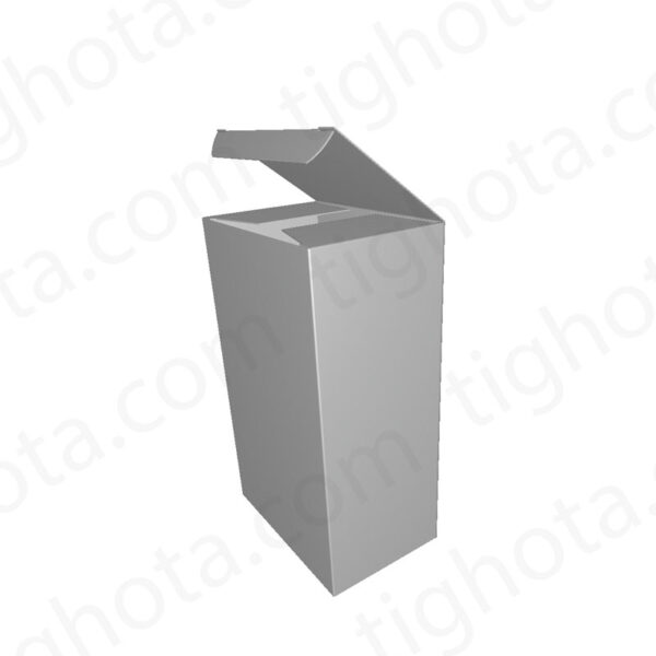 جعبه مقوایی درب از وجه بالای جعبه، مدل قفل عادی، قفل زیر جعبه لاک باتم، محل اتصال لب چسب EVF11101