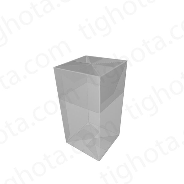 جعبه مقوایی درب فانتزی از وجه بالای جعبه ، بسته شدن خاص ، قفل زیر جعبه کراش لاک باتم، محل اتصال لب چسب EVF11270