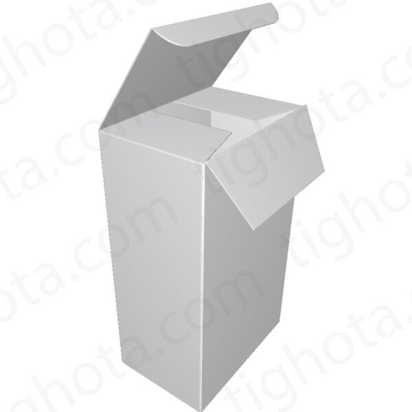 جعبه مقوایی درب از بالا و پایین مدل قفل معمولی درب بالا با لت اضافه محل اتصال لب چسب Evf-11003