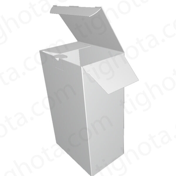 جعبه مقوایی درب از بالا و پایین مدل قفل معمولی به همراه قفل اضافه محل اتصال لب چسب Evf-11004