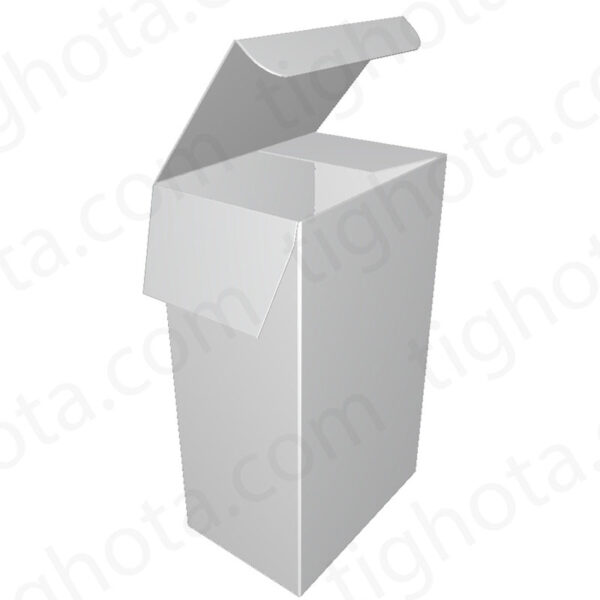 جعبه مقوایی درب از بالا و پایین مدل قفل خاص( طراحی شده برای گراماژ های بالا ) محل اتصال لب چسب Evf-11024