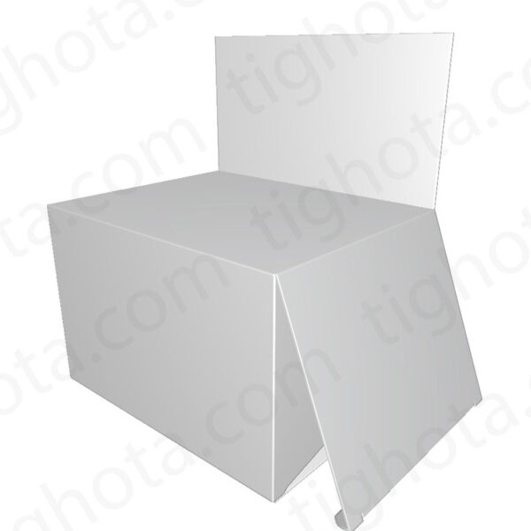 جعبه مقوایی درب از طرفین مدل قفل معمولی دارای تابلو جهت تبلیغ بیشتر ( ویترینی ) محل اتصال لب چسب Evf-11060